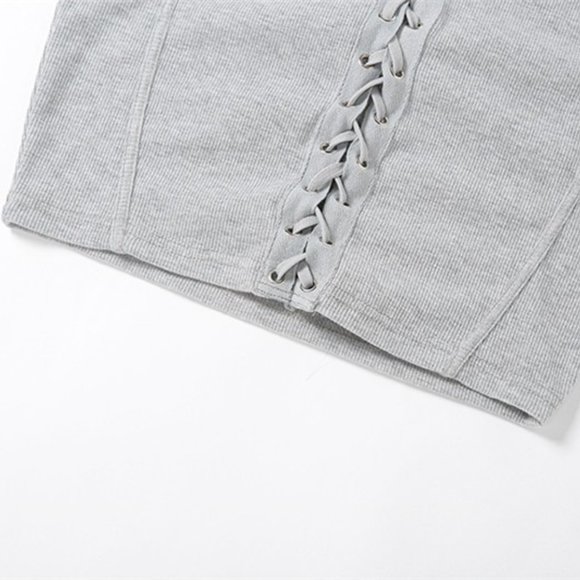 Long Sleeve Turtleneck Hooked Corset Dress - Picture 5 of 10